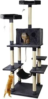 i.Pet Cat Tree Large Cats Tower Ultimate Scratching Post, 184cm Height Pet Scratcher Cardboard Posts Indoor Kittens Wooden Play House Towers and Trees Corner Toys, with Condo Hanging Toy Hammcok