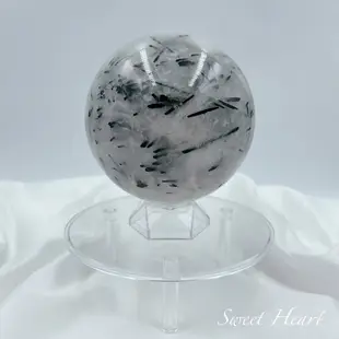 Sweet Heart 田芯開運精選 黑碧璽 共生晶球 黑髮晶 黑碧璽晶球 水晶球 直徑11cm 避邪 擋煞 除負能量