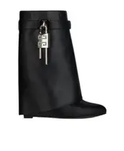 Givenchy Shark Lock Almond-Toe Ankle Boots 44,35,36,37,38,39,37.5,38.5,40.5,40,41,42,43 black