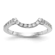 0.30ct. CZ Solid Real 14k White Gold Contour Wedding Wedding Band Ring