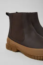 Pix Brown Leather Chelsea Bootie for Men