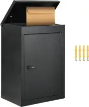 Locking Mailbox, Wall Mount Mailboxes for Outside, 19.7X13.4X8.7 Inch Mailbox wi