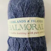 5 Skeins Balmoral Wool Alpaca Silk Yarn Sirdar Highlands & Islands Blue #14152
