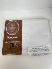 Vintage Tranquale by Dan River Luxury Percale Double/Full flat White Sheet NIP