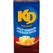 Kraft Dinner Spicy Cheddar Macaroni & Cheese, 156g (Pack of 12),