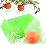 FRAKMU 50pcs Fruit Protect Bags, Reusable Mesh Garden Netting Protection Bag for Plants Vegetables for Plant/Fruit/Flower (Green, 6 * 8inch)