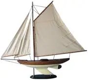 (100cm, fine) - Hampton Nautical Fine Sailing Sloop 100cm Hampton Nautical Model Ship, Fully Assembled (Not a Kit)