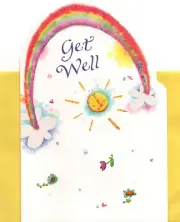 Get Well Soon Wishes Sunshine & Colorful Rainbow Rainbows Greeting Card