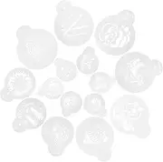 NOLITOY 15pcs Christmas Cookie Stencils Cake Decorating Templates Baking Stencils for Fondant Cupcake Coffee Easy to Use and Safe Materials