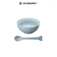 在飛比找momo購物網優惠-【Le Creuset】瓷器嬰兒餐碗附小熊湯匙(海岸藍)