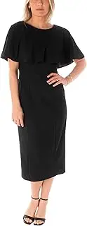[Maison Tara] Women's Capelet Midi Sheath Dress