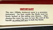 1966 L4 Gillette Aristocrat Adjustable Gold Plated Razor New Old Stock in BOX