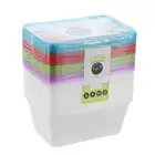 20PK Lemon & Lime 1L Reusable Meal Food Container Rectangle w/ Coloured Lids