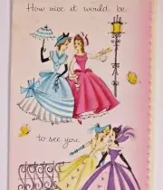 VINTAGE LADIES IN VICTORIAN DRESSES - GREETING CARD - Get Well Card