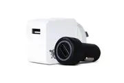Gecko White AC USB Adapter & Black Car Travel Charger For iPhone iPad Smartphone