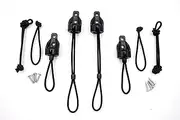 Blinds & Shades Bungee Tie Down Conversion Kit of Exterior Sun Shades Roller up Blinds,Indoor/Outdoor (2, Black)