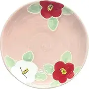 Hasamiyaki Dish, Small Plate, Hand-Painted Yamashita Toen Glazed Camellia, 3 Inch Plate, Approx. 4.3 inches (11 cm)