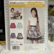 Skirt Girls 8 10 12 14 16 Simplicity 8106 Sewing Pattern UC Learn To Sew Easy