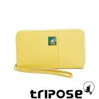 在飛比找momo購物網優惠-【tripose】輕休閒牛皮拉鍊長夾(黃)