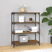 NNEVL Book Cabinet Smoked Oak 80x33x100 cm Engineered Wood and Steel