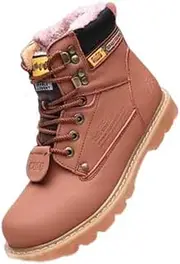 [nichangyuyi] Outdoor large men's or women's boots british snow boots warm high helper boots autumn and winter cotton boots, Light Brown(a,plush), 8