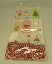 Christmas Gift Tags with String 100 Pack Colored Kraft Paper Santa Snowman Tree