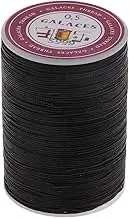 Baoblaze 142 Yards 0.5mm Round Polyester Waxed Thread Cord Leather Sewing Hand Stitching Jewelry Craft - Black