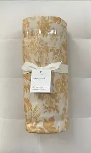 Pottery Barn SORREL TOILE ORGANIC COTTON Tablecloth 70” x 126” Yellow NWT