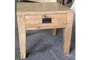 MF Solid Oak Timber 1-Drawer Lamp Table - Natural