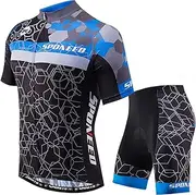 [sponeed] Cycling Jersey Men Bike Shorts 4D Padded Breathable Bicycle Clothing Set