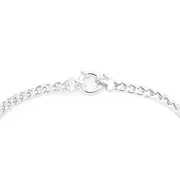 Silver 19.5cm Hollow Curb Bolt Ring Bracelet