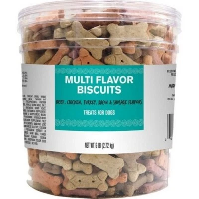 Pet Life Dog Biscuits Barrel 6 Lbs;Multi-Flavor