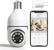 Yihoume Wireless Light Bulb Security Camera 360⁰ Panoramic 2K Surveillance Cam