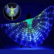 LED Angel Wings Light Up Butterfly Cape Colorful Butterfly Wings Belly suibv