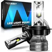 NOVSIGHT H4 LED Headlight Bulbs - 45000LM 200W H4 Headlight Bulbs with Fan, 6500K Cool White Brightness 9003 LED Halogen Replacement Conversion Kits, IP68 Waterproof, Pack of 2