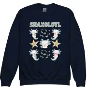 Snaxolotl Sweatshirt Age 3-14 Perfect Gift for Child that Loves Snacks & Axolotl