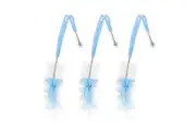 3x Pigeon 2 in 1 Cleaner Brush for Baby Feeding Bottle Feeder & Nipple Teat Blue