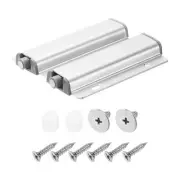 1Pack Double Push to Open Door Latch, Aluminum Magnetic Push Latches, Silver