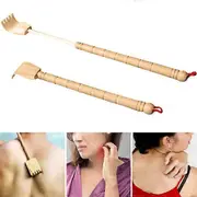 Extendable Back Scratcher Bamboo Wooden Telescopic Flexible Anti Itch Self as show