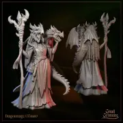 Dragonmage Female Dragon Sorcerer Wizard Cleric Druid Miniature | D&D DnD