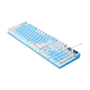 Mechanical Gaming Keyboard Wired Backlit Keyboard Typewriter Style for Kids Adults-Blue