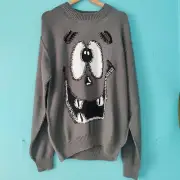 US40 Unisex Moschino Jeremy Scott Halloween Pumpkin Face Jumper Sweater Knit