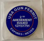 USA Gun Permit - 2nd Amendment - NEW Pro size 32mm Slim - Golf Ball Marker