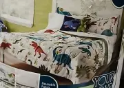 Dinosaur Print Full Bedding Set for Kids, Your Zone. Machine Wash, 7 Pieces