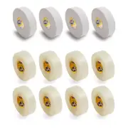 Howies Hockey Stick Tape 4 White Cloth & 8 Clear Shin Pad (12-Rolls)