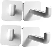 EXQUIMEUBLE 4Pcs Wall Mounted Adhesive Hooks Bathroom Towel Rack Stable Hanger Organizer for Home Use Easy Installation for Coats and Backpacks Storage