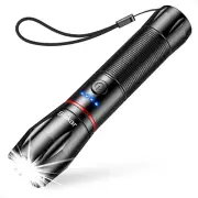 LED Torch Rechargeable: 5 Modes, Adjustable Focus, Water-Resistant, Lightweight