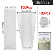 PVC Mushroom Plant Growing Kits Spawn Bag Media Substrate High Temp Pre Sealable Agaric Spawn Culture Pouch Breathable Lock Ring 15x30cm-100set