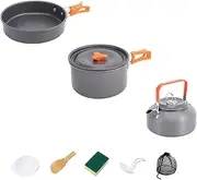 Aymzbd Camping Cookware Set Cooking Pot Pan and Kettle for Backpacking Campfire BBQ