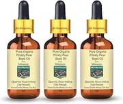 Devprayag Pure Organic Prickly Pear seed Oil (Opuntia ficus-indica) with Glass Dropper Natural Therapeutic Grade Cold Pressed (Pack of Three) 100ml x 3 (10 oz)